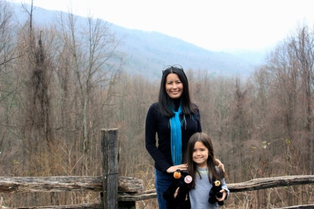 Mia and I at one of the stops along the drive through the Smoky Mountain National Park. 