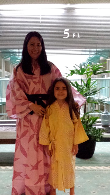 Mia and I getting ready for a hot bath (onsen)!