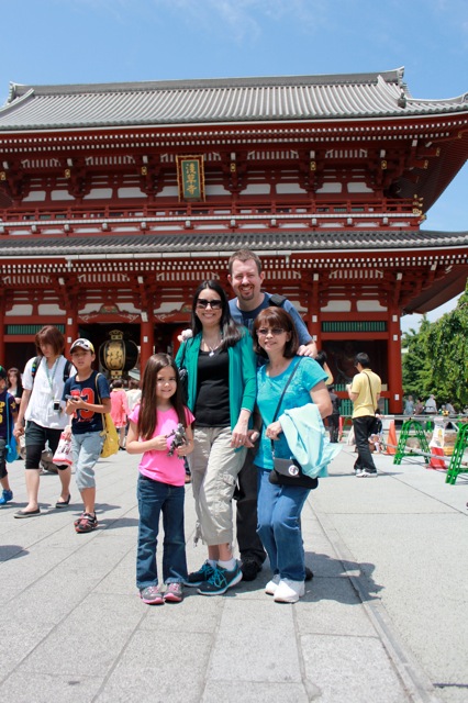 My family in front of the Sensoji Temple in Tokyo. 