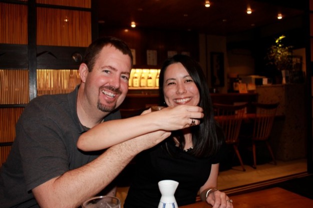 Enjoying some sake! Kampai!