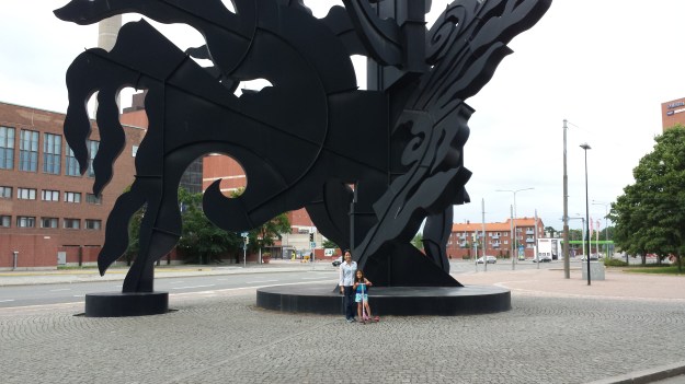 A cool sculpture on one of our many walks.  Hope someone can tell me the name of this beautiful! 