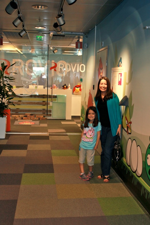 Mia and I at the entrance to the office. 