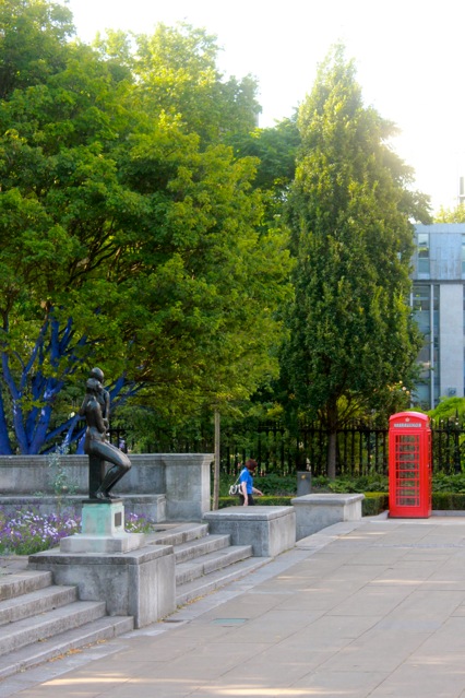 A classic red telephone booth close to St. Paul's Cathedral. 