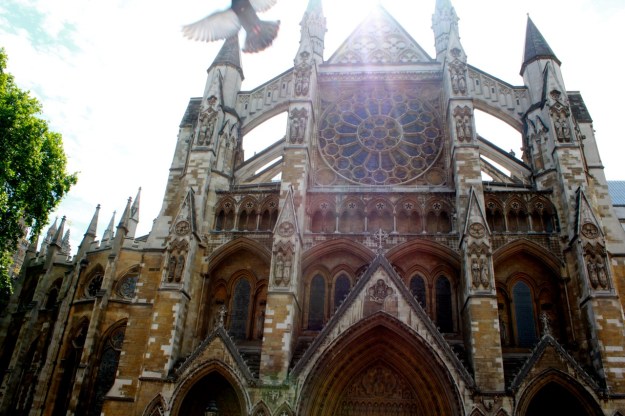 The beautiful entrance to Westminster Abbey. 