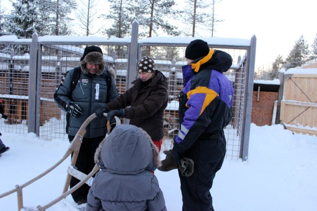 Danny and another dad learning how to drive the sled!