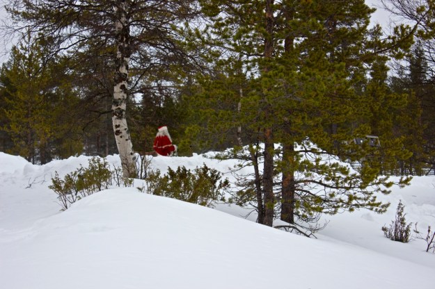 I love this shot of Santa walking in the distance!