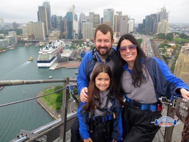 A lovely view of the city behind us from the top of the bridge climb!
